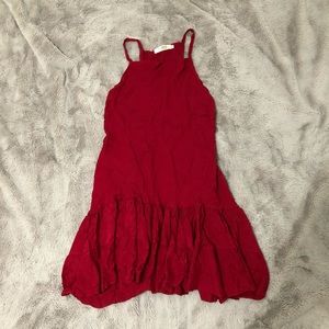 Red flowy dress